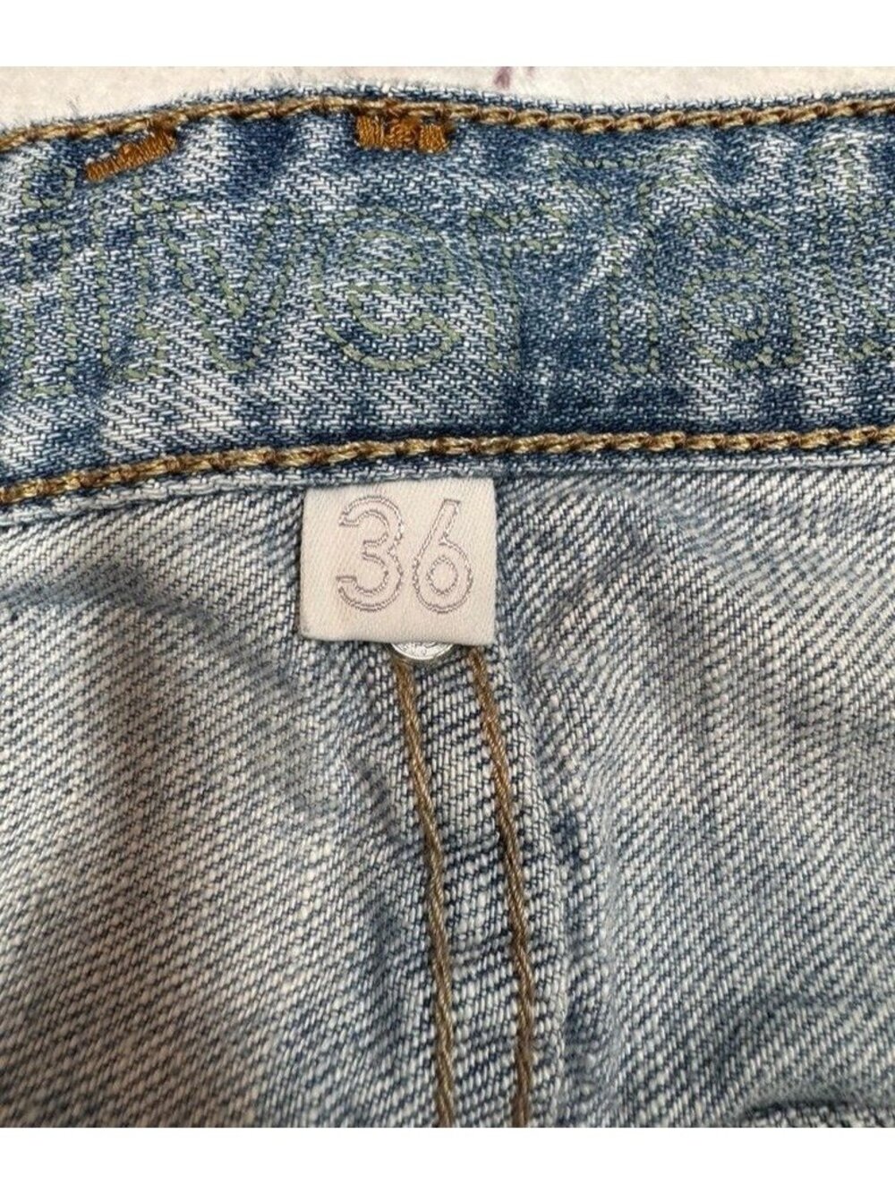 Levi's Silvertab Slim Straight Distressed Blue Jeans Flap Pockets Men's 36x32 - Picture 6 of 8